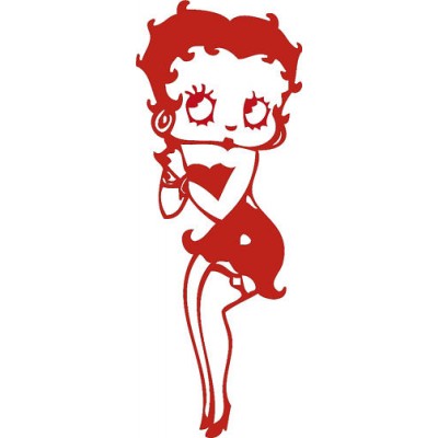 Stickers célébrités Betty Boop rouge 