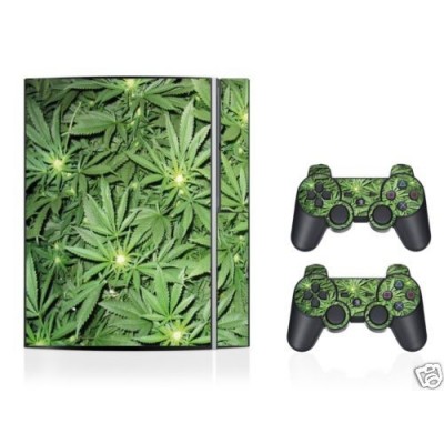 Sticker Playstation 3 Cannabis + 2 manettes.
