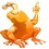 Stickers monstre grenouille orange 