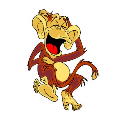 Sticker Enfant Singe Rieur 