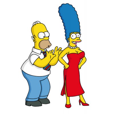 Sticker Homer et Marge Simpson  