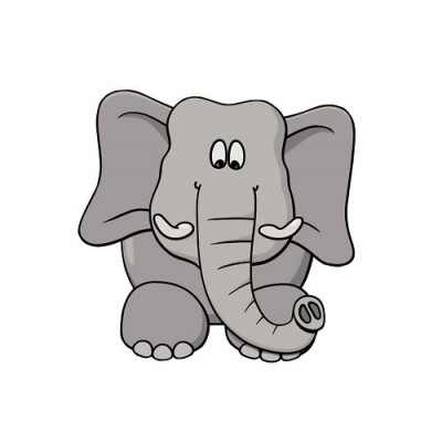 Sticker Eléphant gris