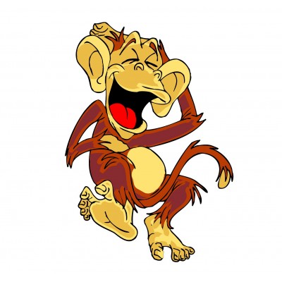 Sticker autocollant singe rieur 80x56 cm