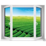 Sticker fenêtre avec vue sur jardin anglais 100x80cm