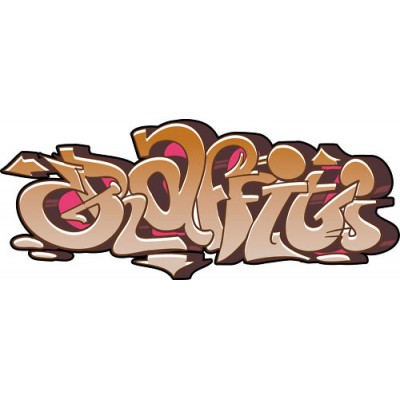 Sticker Tag Graffiti marron 