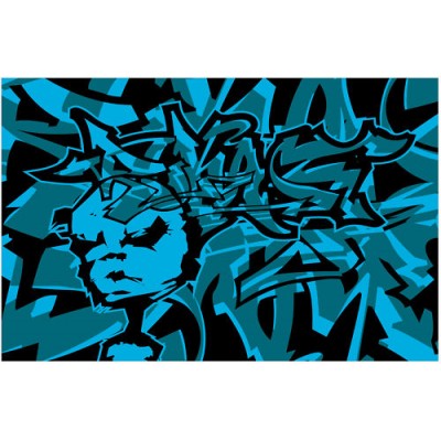 Sticker Tag Graffiti turquoise 