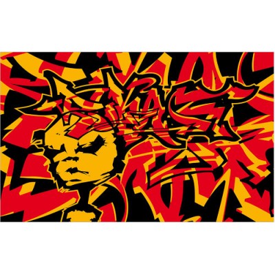 Sticker Tag Graffiti rouge jaune 