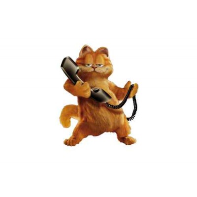 Sticker garfield au téléphone