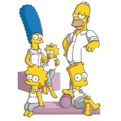 Sticker Famille Simpson en blanc