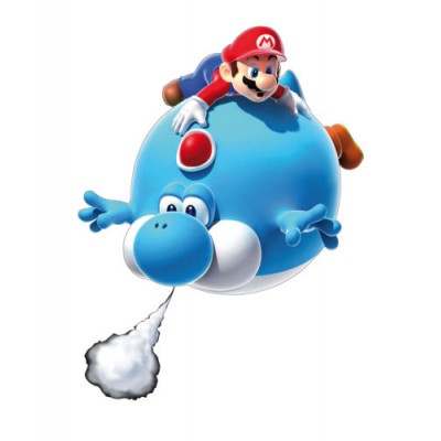 Sticker Mario volant bleu 