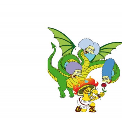 Sticker Simpson dragon vert