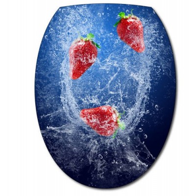 Sticker abattant WC fraises rouge