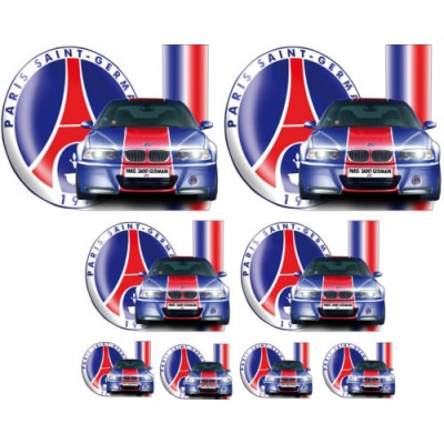 Sticker sport voiture décoration PSG 49 x 60 cm.