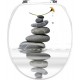 Sticker abattant WC galets et fleur 26x34cm