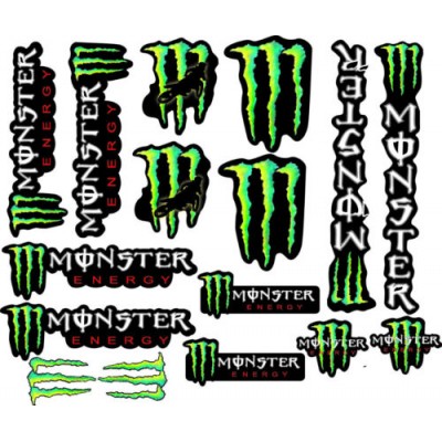 Monster Energy Stickers on Planche 16 Stickers Monster Energy