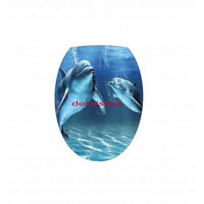 Sticker abattant wc Dauphins sous l'eau