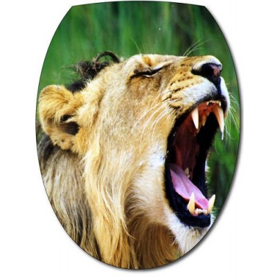 Sticker abattant WC lion rugissant 