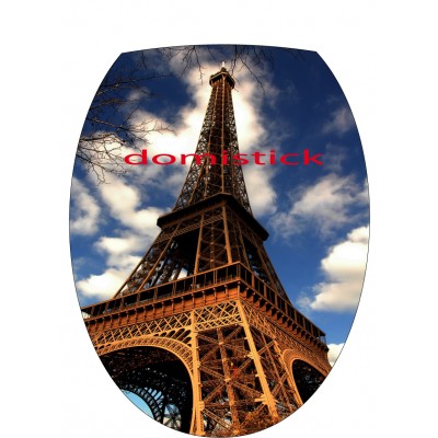 Sticker abattant wc Tour Eiffel vue dessous