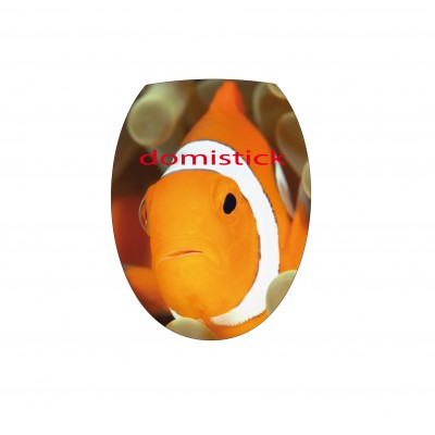 Sticker abattant wc poisson clown orange