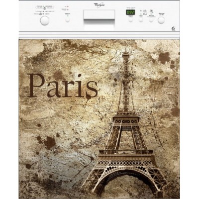 Sticker pour lave vaisselle déco Tour Eiffel 60 x 60 cm.