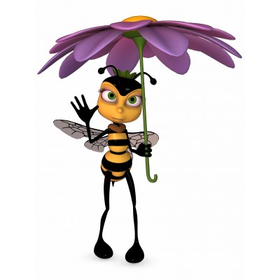 Sticker enfant abeille ombrelle 