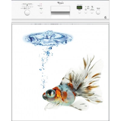 Sticker lave vaisselle décoration poisson 60 x 60 cm.