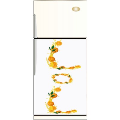 Sticker frigidaire déco Oranges tranchées