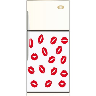 Sticker déco frigidaire rouge a lèvres 