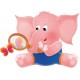 Sticker Enfant Eléphant rose 66x90 cm