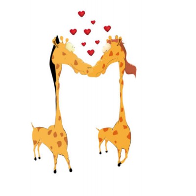 Sticker Girafes amoureuses 