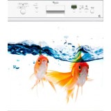 Sticker lave vaisselle poissons rouges 60x60 cm