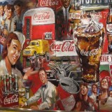 Sticker trompe l'oeil année 50 100x100 cm