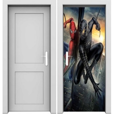 Sticker porte plane spiderman bon/mechant