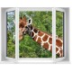 Sticker trompe l'oeil fenêtre Girafe 