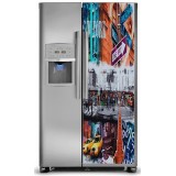 Sticker déco autocollante frigo Américain New York 170x70 cm.
