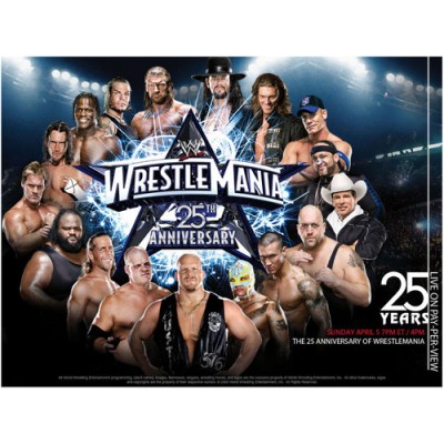 Sticker catcheurs wrestle mania 25ème anniverssaire