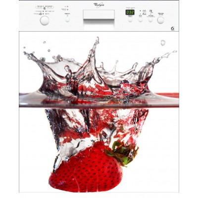 Sticker autocollant lave-vaisselle fraise 
