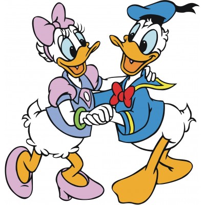 Sticker autocollant enfant Donald et Daisy 