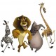 Sticker autocollant enfant les animaux de Madagascar 130 x 145 cm.