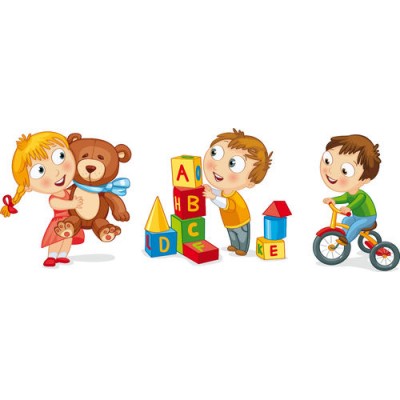 Trois sticker Jeux d'Enfant peluche vélo 