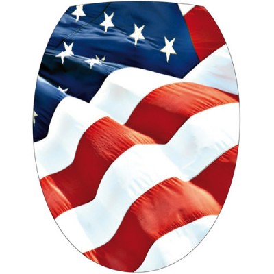 Sticker autocollant pour abattant WC drapeau des Etats Unis.