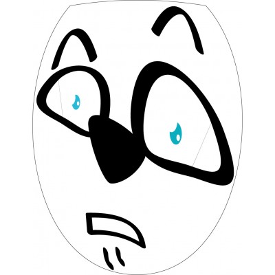 Sticker autocollant abattant wc dessin noir et blanc 1 