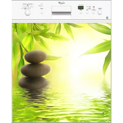 Sticker autocollant lave-vaisselle ambiance zen vert 