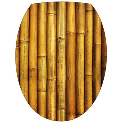 Sticker autocollant abattant wc Bambou marron