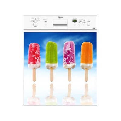 Sticker autocollant lave-vaisselle glaces colorées