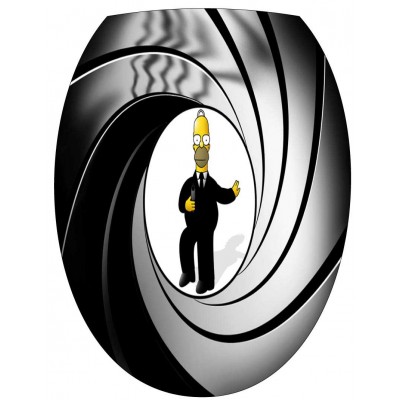 Sticker décoration adhésive pour abattant WC Homer bond 007