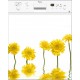 Sticker autocollant pour lave vaisselle décoration fleurs jaunes 60 x 60 cm.