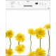 Sticker autocollant pour lave vaisselle décoration fleurs jaunes 60 x 60 cm.