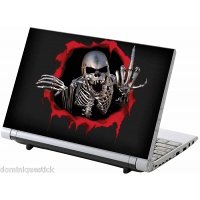 Sticker autocollant pour PC portable déco Skull.