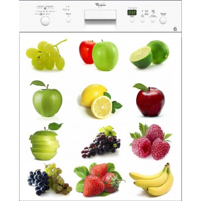 Sticker autocollant lave vaisselle fruits 